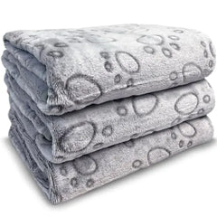 1 Pack of 3 Dog Blankets Flannel Dog Blanket Washable Soft and Fluffy Cute Paw Print Pet Blanket Dog Pet Blanket 41