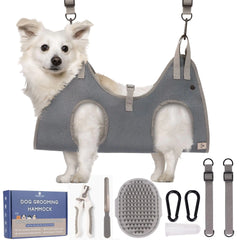 Dog Grooming Hammock Kit | Hanging Dog Grooming Harness | Dog Hammock for Nail Trim with Dog Toenail Clippers | Pet Grooming Hammock & Dog Sling for Nail Trimming (Medium)