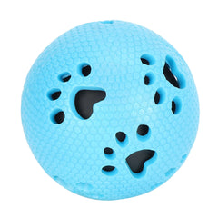Pet Squeaky Chewing Balls Pet Toy Supply Non‑Toxic Bright Colors Chewing Spiky Ball for Pet Tooth Cleaning for Playing(Blue paw Print)