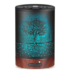 Essential Oil Diffuser- Aromatherapy Diffuser with7 Colors Light and Auto-Off for Women Metal Cool Mist Humidifier for Home and Office(Tree)