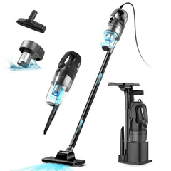 SOWTECH Corded Stick Vacuum Cleaner 20Kpa Powerful Suction Stick Vacuum with 23Ft Cord 6 in 1 Lightweight Vacuum Cleaner for Hard Floor Pet Hair Black
