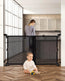 dearlomum 32-55" Baby Gate Retractable Gates for Stairs Mesh Dog Gate No Bottom Bar Bidirectional Door OpeningOne-Handed Open Child Safety Gates for Hallways and Doorways Indoor/Outdoor