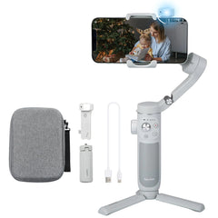 FeiyuTech VB 4SE Kit-Phone Gimbal Stabilizer with BagLighting Enabled Tracking Module Phone Gimbal for Video RecordingGesture Control fit iPhone&AndroidVertical Shot for YouTubeTikTokMax 0.69lb