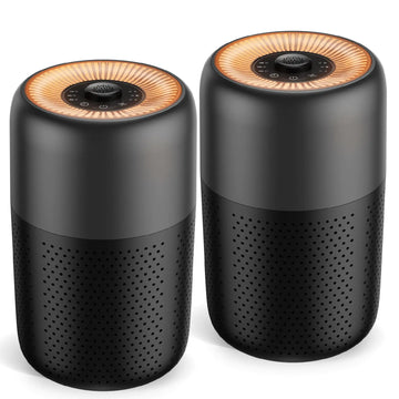 2 Pack TPLMB Air Purifiers for Bedroom H13 HEPA FilterFragrance for Better SleepSmall Air Purifier with Nightlight Speed ControlFor Home Living RoomQuiet 24dBP60 (2 Black)