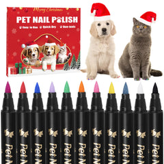 Christmas Dog Nail Polish Pens Quick Dry 11 Colors Pet Nail Polish Kit for Dogs/CatsDog Safe Nail PolishDIY Christmas Nails for DogsNail Polish for DogsEasy to ApplyIdeal Gifts for Dog Nails